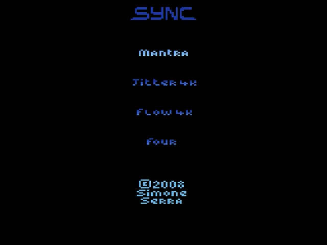 Sync (Homebrew) — Title screen